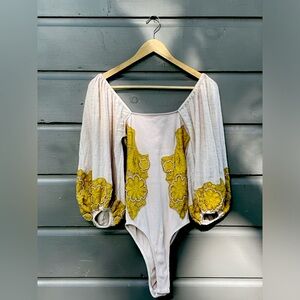 Free People Bali Magique Ribbed Bodysuit